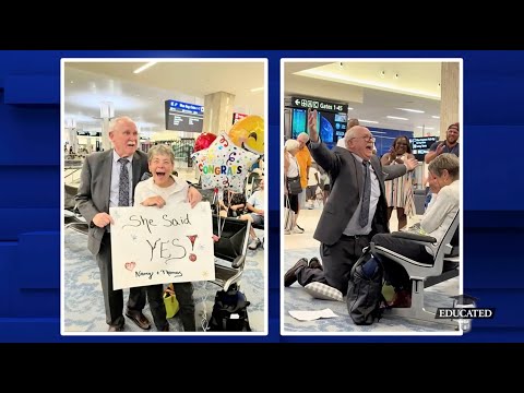 60 Years After They First Started Dating An Elderly Couple Goes Viral With Airport Proposal