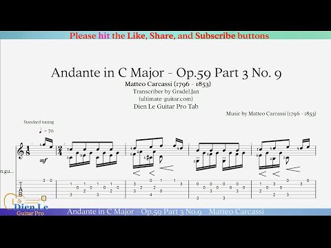 Opus 59 Part 3 No 9 - Andante In C Major - Matteo Carcassi