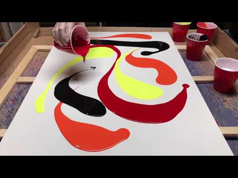 Fluid Painting to the Extreme!! Dude uses a 2 feet Squigee to Swipe Cells!! You gotta see this!!