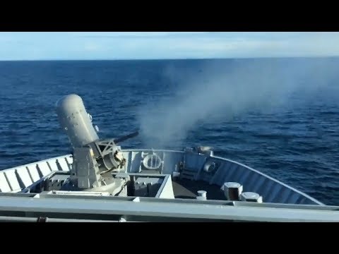 HMS Albion conducts her first live-firing