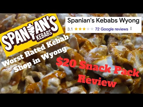 Spanian Kebab $20 Snack Pack Review - Worst Rated Kebab Shop in Wyong - How Bad Can It Be?