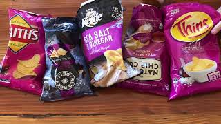 The Salt & Vinegar chip video. w MSG shock! Crisps, Chips, thins whatever, we test them here