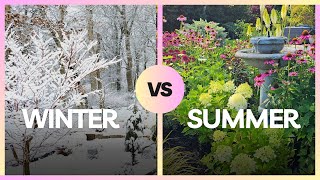 Seasonal Garden Transformation from Winter Snow to Summer Blooms!