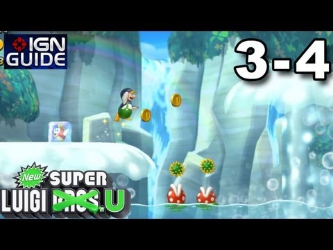 New Super Luigi U 3 Star Coin Walkthrough - Sparkling Waters 4: The Great Geysers