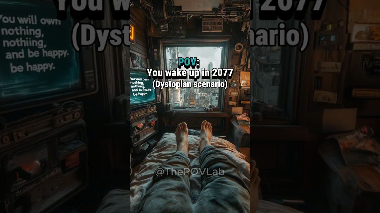 POV: You wake up in 2077. Dystopian scenario.  #ai #pov #dystopian #future #cyberpunk