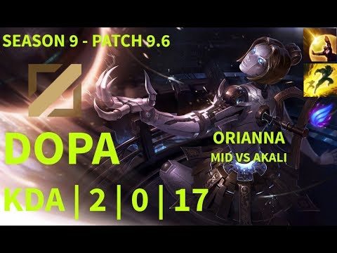 Dopa ORIANNA Mid vs IG Rookie AKALI | Patch 9.6 | LOL KR Rank