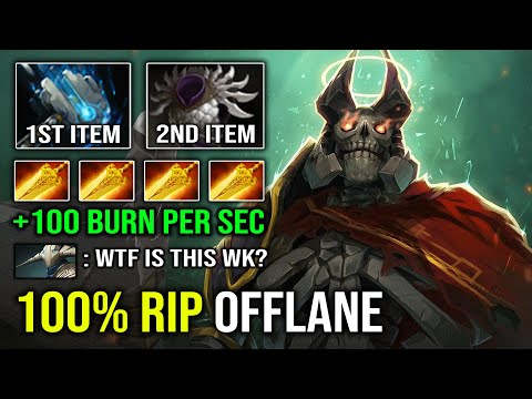 How to 100% Delete Offlane with Hammer Blade Mail Wraith King +100 Burn Per Second Dota 2