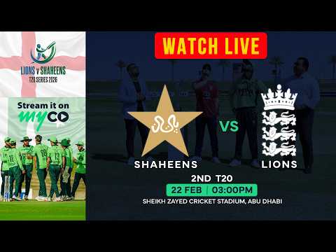 England Lions vs Pakistan Shaheens | 2nd T20 | Abu Dhabi | on myco