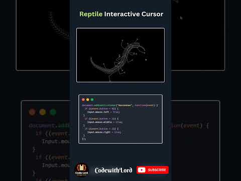 🦎 Reptile-Style Interactive Cursor (Tail + Ripple)  HTML/CSS/JS! #Shorts #viral #CodeWithLord