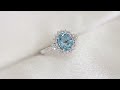 18 kt gold ring with diamonds halo “Eria” Video 2
