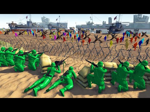 Can Green Army Men Hold BEACH DEFENSE vs ALL ARMY MEN!? - Men of War: Army Men Mod