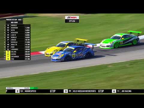 Porsche GT3 Cupミッドオハイオの決勝レース1の模様を55分にまとめたハイライト動画