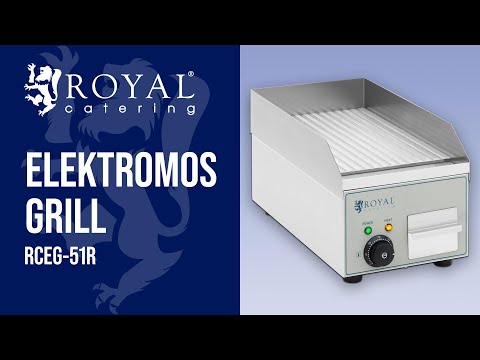 Videó - Elektromos grill - 360 x 250 mm - Royal Catering - 2,000 W