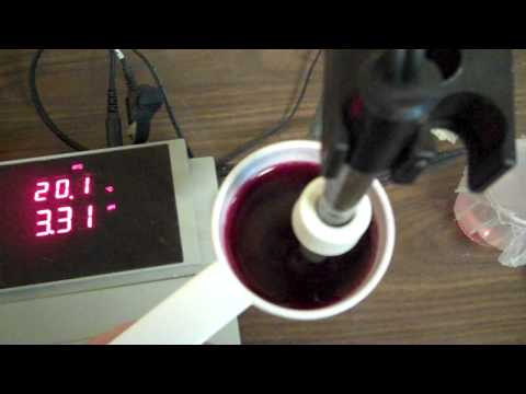 Winery lab work; ph meter fermentation activities