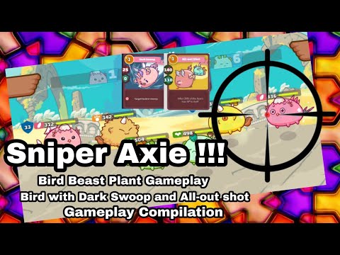 Axie Infinity Sniper Bird Axie! Bird Beast Plant with Dark Swoop Bird Combo RIMP DONUT Beast