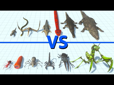 REPTILES Team vs GIANT INVERTEBRATES Team - Animal Revolt Battle Simulator