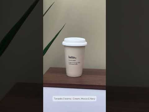 Gambar Delicia Zico Gelas Tumbler Keramik Bone China Dengan Tutup 380 ml - Biru Navy