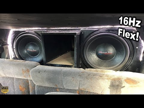 FIRST SYSTEM PLAYING 16HZ BEHIND BACK SEATS ON 4 15S!? **CRAZY FLEX**