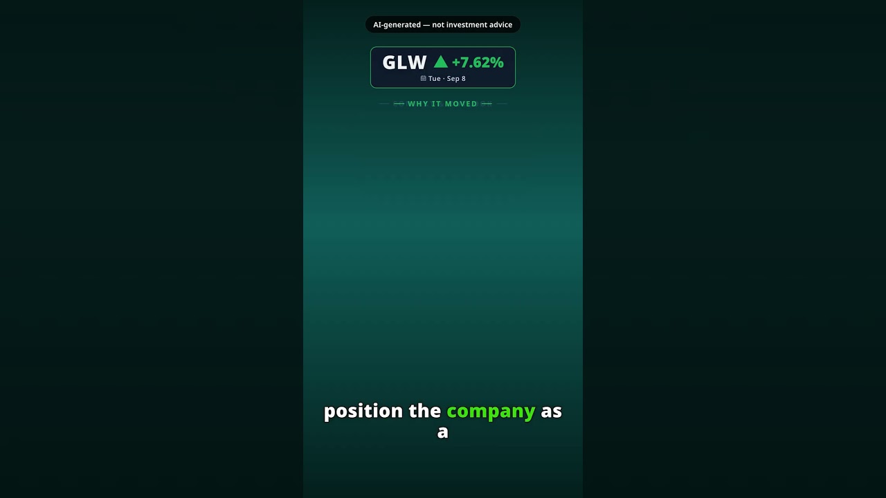 Por que a ação da Corning salta hoje? GLW +7.62% (8 set)