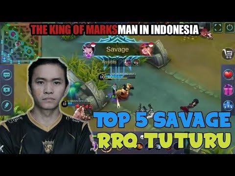 TOP 5 SAVAGE RRQ TUTURU THE KING OF MARKSMAN IN INDONESIA || MOBILE LEGENDS INDONESIA