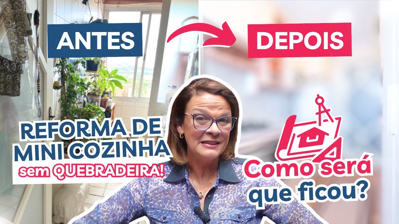 TRANSFORMEI uma MINI COZINHA estreita de 5m² com REFORMA sem quebradeira | Design de interiores