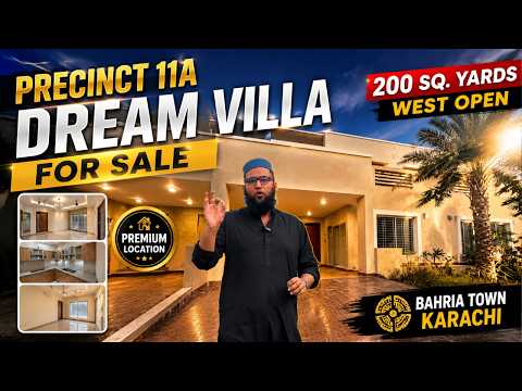 Precinct 11A Dream Villa for Sale | 200 Sq. Yards West Open in Bahria Town Karachi