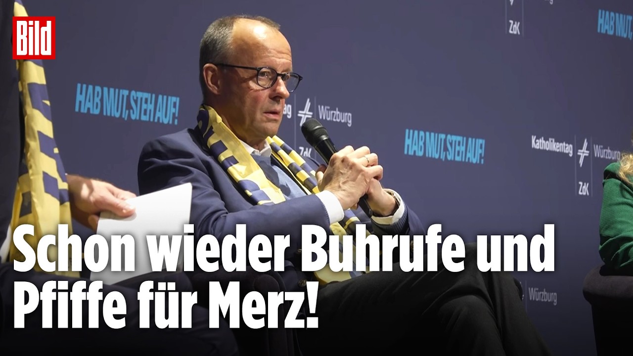 WÜRZBURG: Störer pöbeln gegen Bundeskanzler Friedrich Merz!