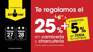 Eroski ¡Te regalamos el 25 % en carnicería y charcutería!. Y además, el 5% en TODA tu compra. anuncio