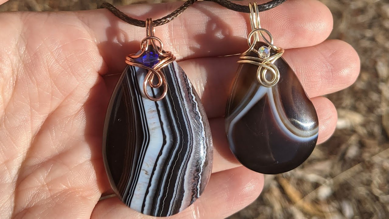 Top (Front) Drilled Bead Wire Wrapped Pendant Tutorial Round Wire