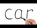 How To Turn Word CAR Into Drawing Bugatti Car Super Easy