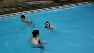 preview picture of video 'Bob Steph and joel  silly one legged race in swimming pool cornwall very funny'