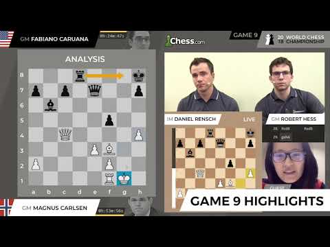 Carlsen vs Caruana (Game 9 Live Highlights): World Chess Championship