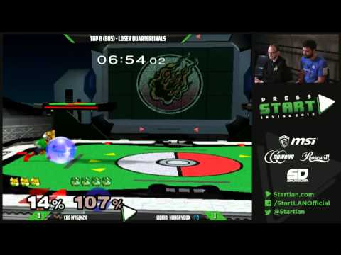 Press Start Day 2 - Top 8 - Losers R5: CoG MVG|Mew2King (Fox) vs Liquid`Hungrybox (Puff)