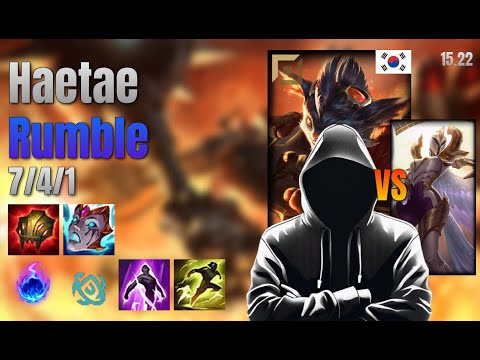 Haetae Top Rumble vs Kayle lol KR solo rank Full Game 15.22 | 해태 럼블 vs 케일