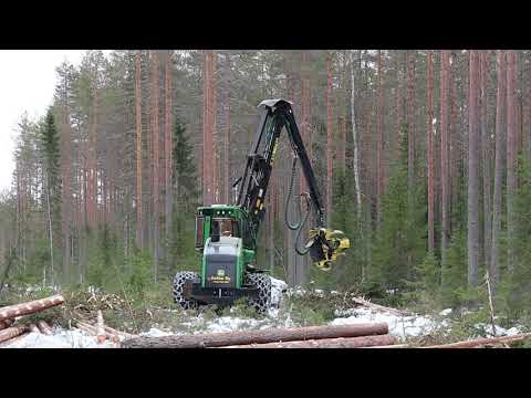 Metsätyönäytös Kuhmossa 12. huhtikuuta.