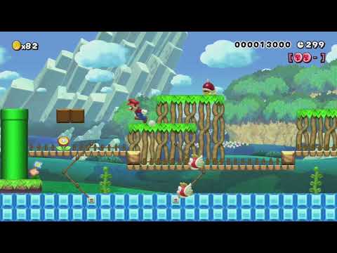 WORLD 4-2　～パタプクプクの シャワーブリッジ～ by シュン - Super Mario Maker - No Commentary 1bo