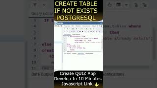 Create A Table PostgreSQL If Not Exists pgAdmin #postgresql