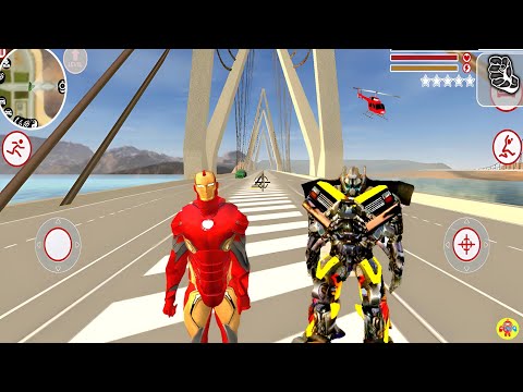 Süper Kahraman Demir Adam Oyunu - Iron Rope Hero Found Robots in Vegas City #52 - Android Gameplay