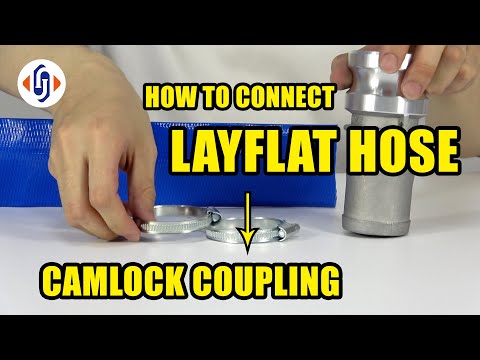 Part of a video titled 3 Steps -- How to Connect Your Lay Flat Hose To A Camlock Fitting