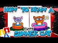 How To Draw A Funny Summer Cat