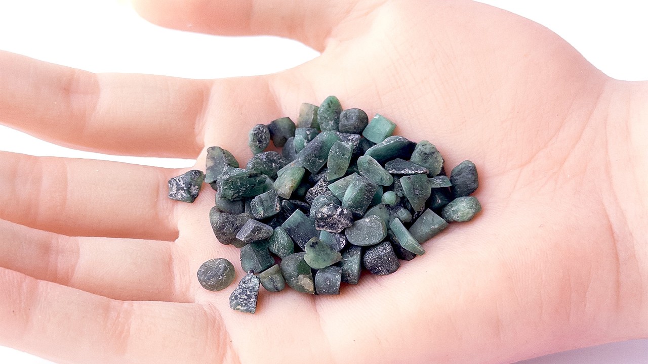 Emerald | Undrilled Rough |  5-6mm Bead Size | 89 Pieces | 100 Carats video