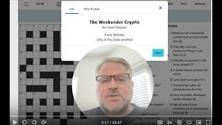 The struggle continues... Cryptic Crossword Apprentice Class - 16 May 2026 Globe and Mail Weekender