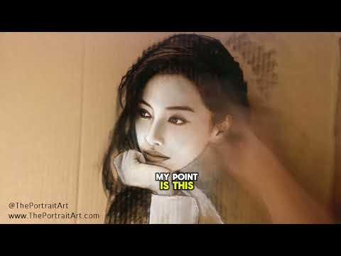 Unusual Portrait Drawing – Girl on Pizza Box