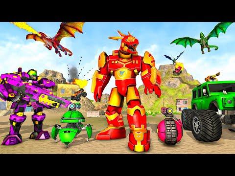 Flying Dragon and Car Robot Transformers Simulator - Car Robot Game - Android IOS Gameplay.