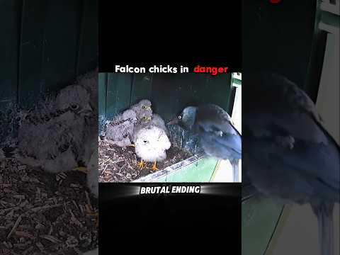 Crow Steals Falcon Chicks... But Falcon's Revenge is Brutal! #trending