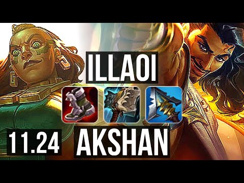 ILLAOI vs AKSHAN (TOP) | 72% winrate, Rank 5 Illaoi, 6 solo kills | EUW Master | 11.24