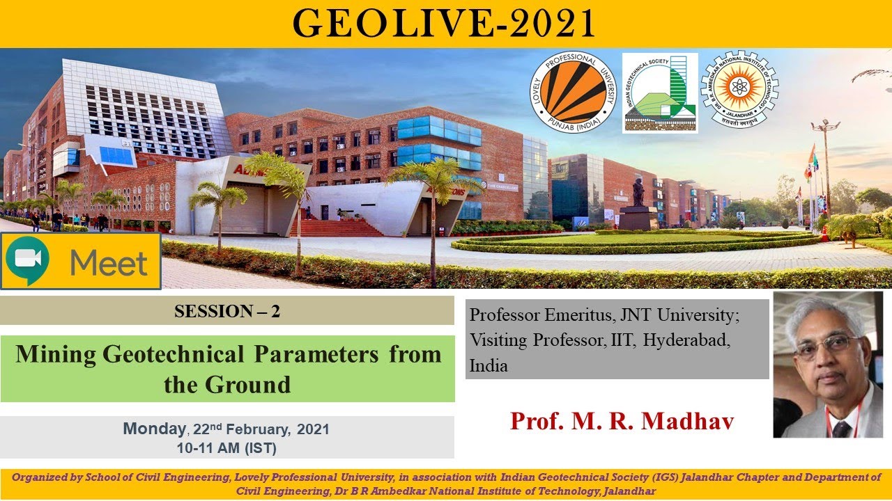 Mining Geotechnical Parameters from the Ground II GEOLIVE -2021