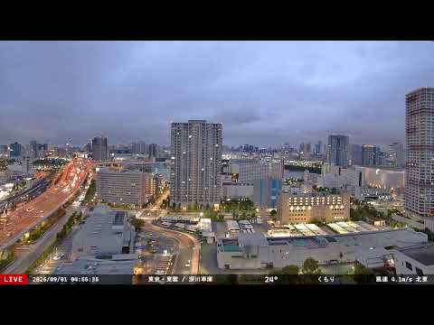 [2026-06-17 Morning] LIVE Tokyo Bay | 都営バス 深川車庫 | Toei Bus Depot | 時刻表なし版 | 05:00-17:00 JST