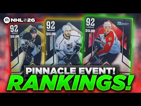 MAKE THESE CARDS! NHL 26 HUT PINNACLE EVENT RANKINGS!