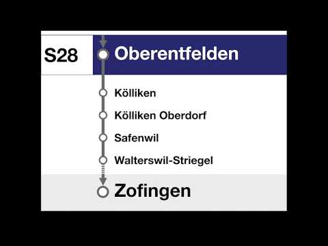 SBB Ansagen - S28 Lenzburg – Kölliken – Zofingen